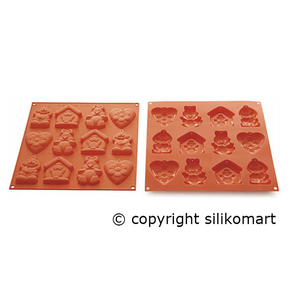 Forma silikonowa na 12 ciasteczek w 3 różnych wzorach HSH07 | SILIKOMART, My Lovely Cookies