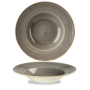 Hluboký talíř šedý, s širokým okrajem 24 cm | CHURCHILL, Stonecast Peppercorn Grey