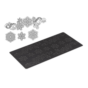 Silikonová podložka na krajkové ozdoby a dekorace TRD18 SNOWFLAKES | SILIKOMART, Tricot Decor