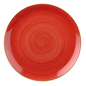 Mělký talíř červený, ručně zdobený 26 cm | CHURCHILL, Stonecast Berry Red