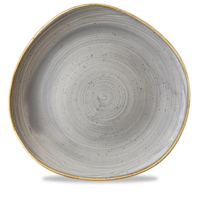 Mělký talíř šedý Organic, ručně zdobený 21 cm | CHURCHILL, Stonecast Peppercorn Grey