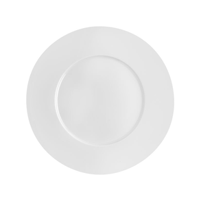 Mělký talíř z bílého porcelánu, hladký okraj 24 cm | DEGRENNE, Collection L