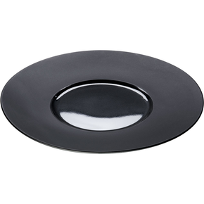Mělký talíř z černého porcelánu hladký průměr 30,5 cm |  STALGAST, 396102
