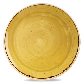 Musztardowy talerz płaski, ręcznie zdobiony 32,4 cm | CHURCHILL, Stonecast Mustard Seed Yellow