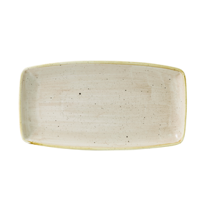 Obdélníkový servírovací talíř, béžový, ručně zdobený 29,5 x 15 cm | CHURCHILL, Stonecast Nutmeg Cream