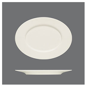 Oválný servírovací talíř s okrajem Purity, výška 26 mm | BAUSCHER, Purity