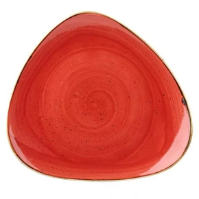 Talíř ve tvaru trojúhelníku červený, ručně zdobený 19,2 cm | CHURCHILL, Stonecast Berry Red