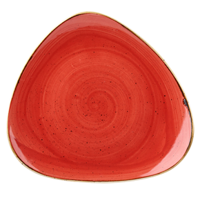 Talíř ve tvaru trojúhelníku červený, ručně zdobený 22,9 cm | CHURCHILL, Stonecast Berry Red