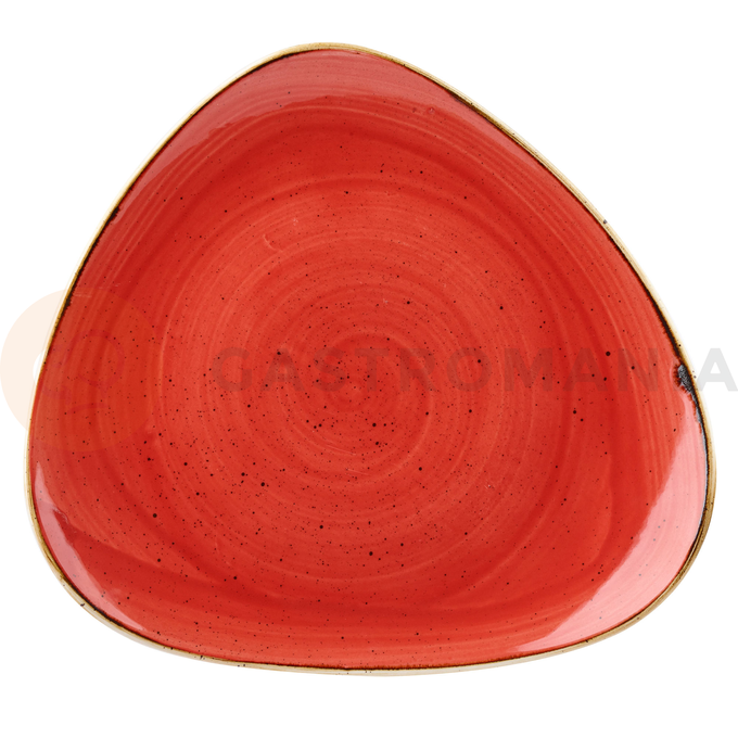 Czerwony trójkątny talerz, ręcznie zdobiony 22,9 cm | CHURCHILL, Stonecast Berry Red