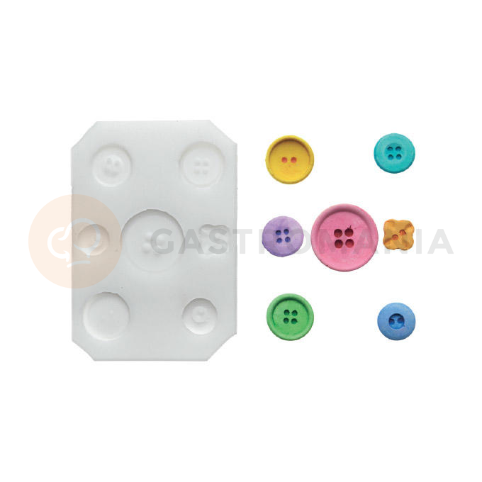 Forma na cukrovou hmotu SLK 185 - 7 knoflíků, 28 mm | SILIKOMART, Sugarflex Buttons
