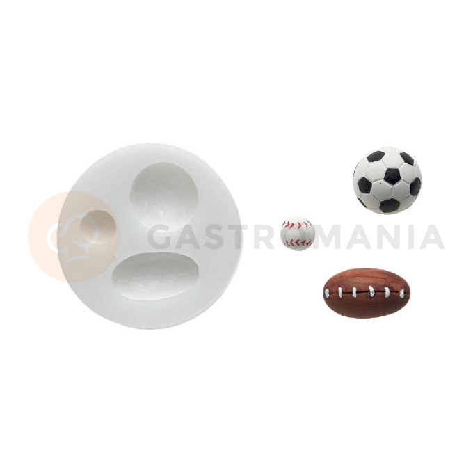 Forma na cukrovou hmotu SLK 224 - 3 míče, 34x19 mm | SILIKOMART, Sugarflex Balls