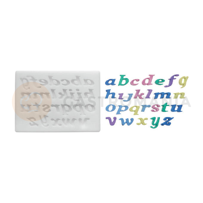 Forma na cukrovou hmotu SLK 329 - abeceda kurzíva, 7x6 mm | SILIKOMART, Sugarflex Alphabet Cursive