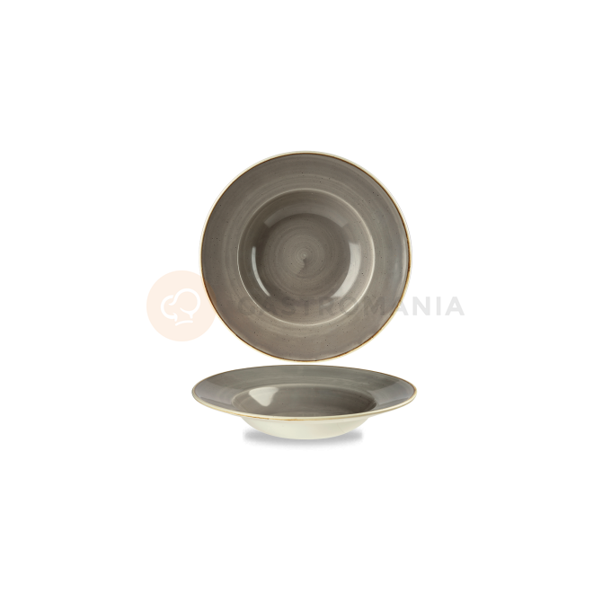 Hluboký talíř šedý, s širokým okrajem 28 cm | CHURCHILL, Stonecast Peppercorn Grey