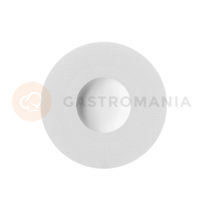 Hluboký talíř z bílého porcelánu, dekorativní okraj 28 cm | DEGRENNE, Collection L Fragment