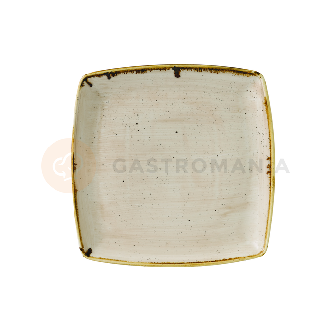 Hranatý talíř béžový, ručně zdobený 26,8 x 26,8 cm | CHURCHILL, Stonecast Nutmeg Cream