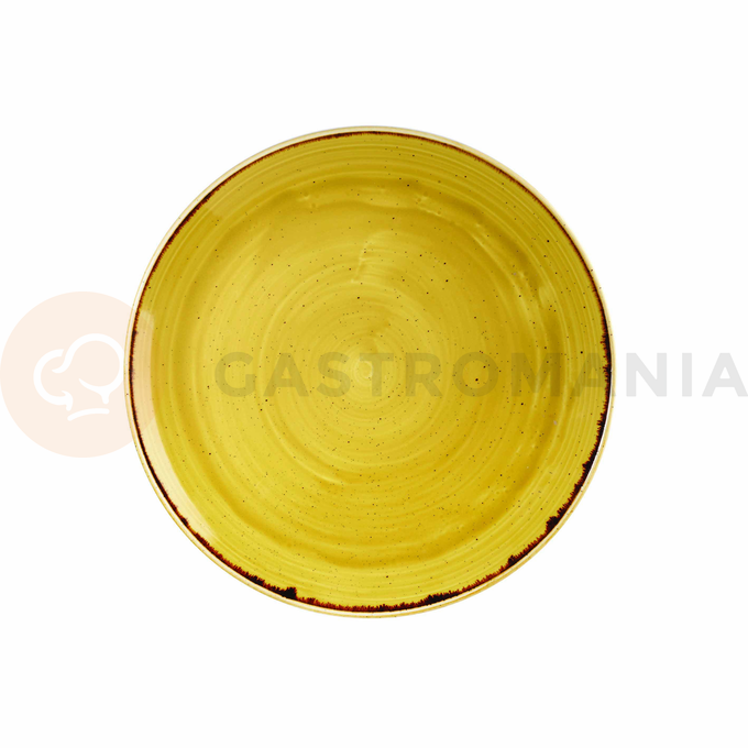 Mělký talíř hořčicový, ručně zdobený 26 cm | CHURCHILL, Stonecast Mustard Seed Yellow