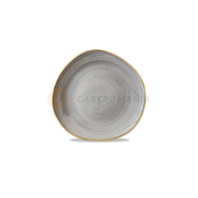 Mělký talíř šedý Organic, ručně zdobený 21 cm | CHURCHILL, Stonecast Peppercorn Grey