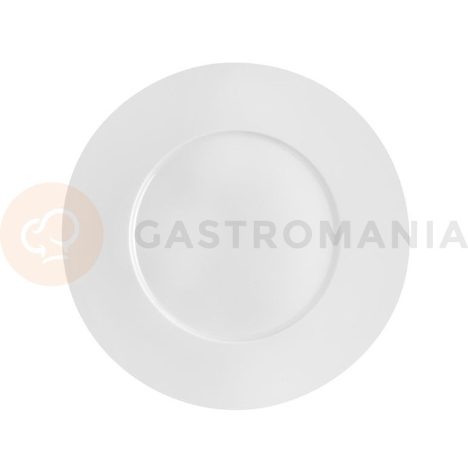 Mělký talíř z bílého porcelánu, hladký okraj 28 cm | DEGRENNE, Collection L