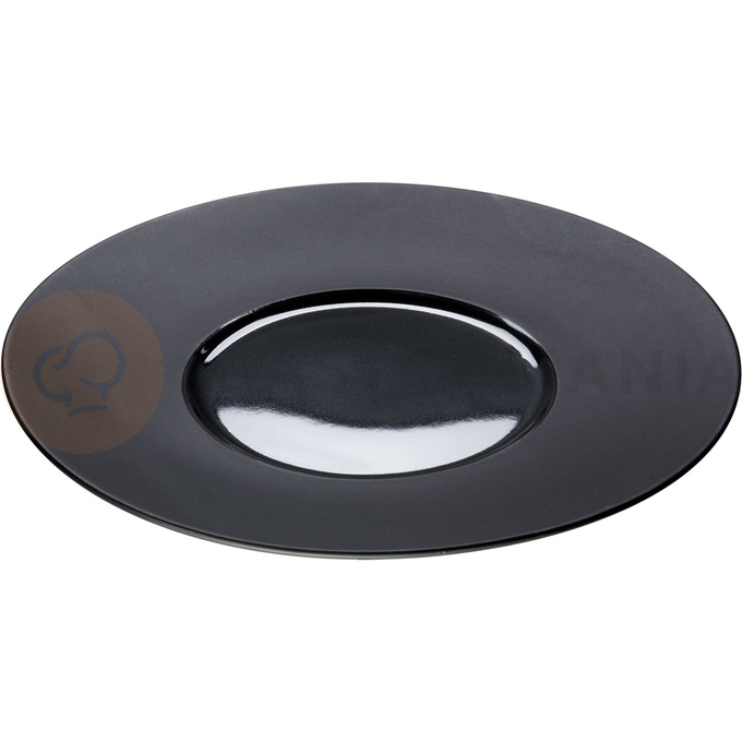 Mělký talíř z černého porcelánu hladký průměr 30,5 cm |  STALGAST, 396102