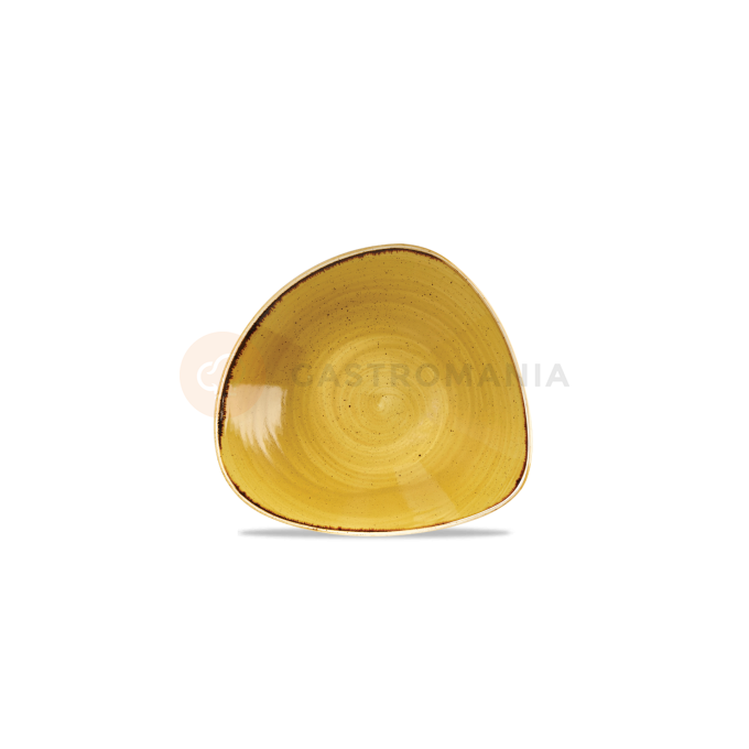 Musztardowa salaterka trójkąta, ręcznie zdobiona 600 ml | CHURCHILL, Stonecast Mustard Seed Yellow