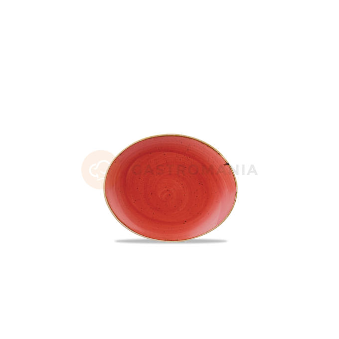 Oválný talíř červený, ručně zdobený 19,2 cm | CHURCHILL, Stonecast Berry Red
