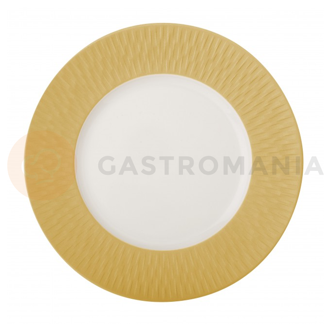 Prezentační talíř se zlatým zdobeným okrajem 33 cm | DEGRENNE, Boreal Satin