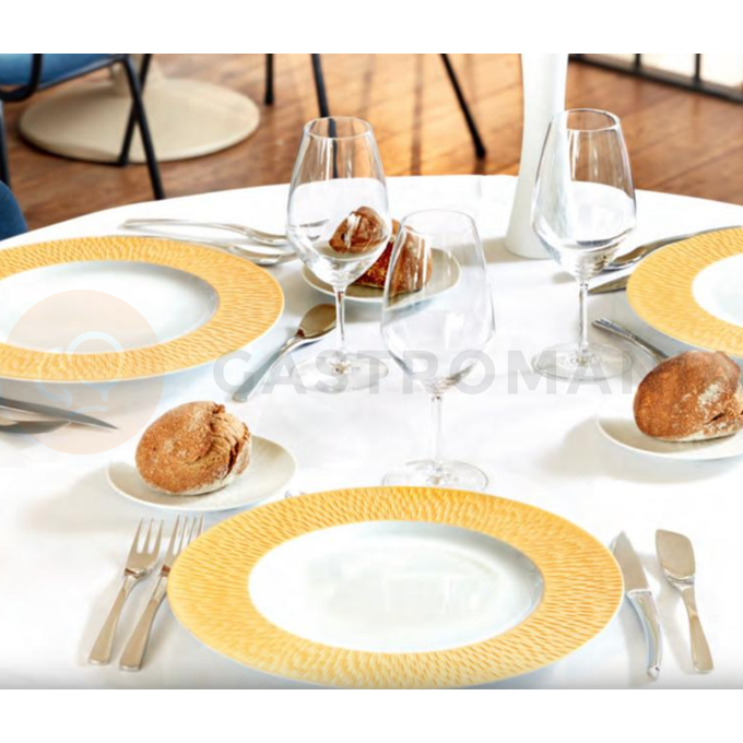Prezentační talíř se zlatým zdobeným okrajem 33 cm | DEGRENNE, Boreal Satin