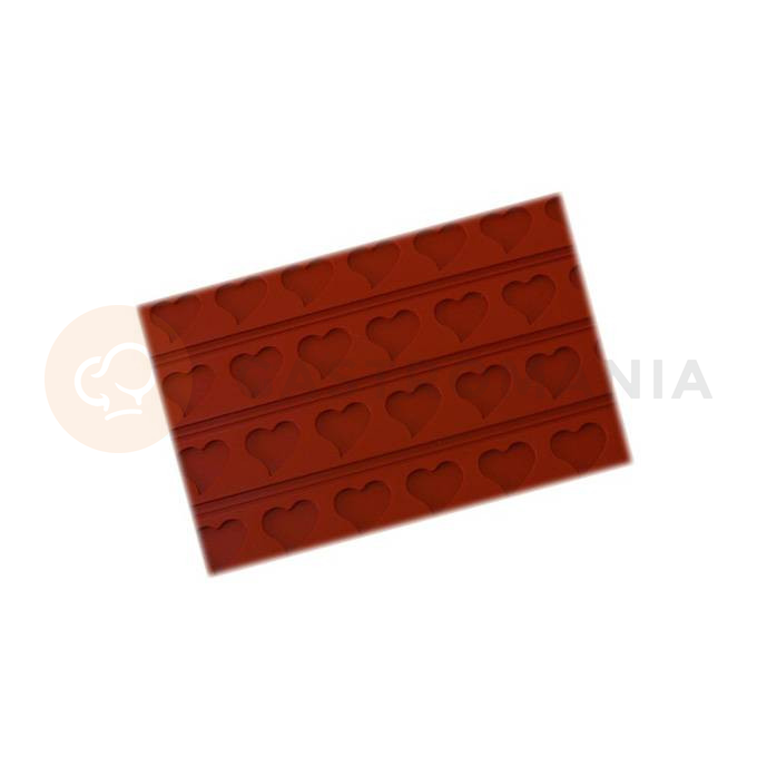 Silikonová podložka embosovaná 60x40 cm - srdíčka 3 cm | SILIKOMART, Tapis Relief 08