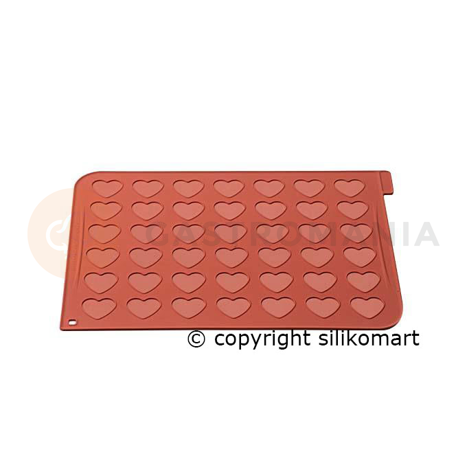 Silikonová podložka s vyznačenými srdíčky, 30x40 cm | SILIKOMART, Heart Macarons