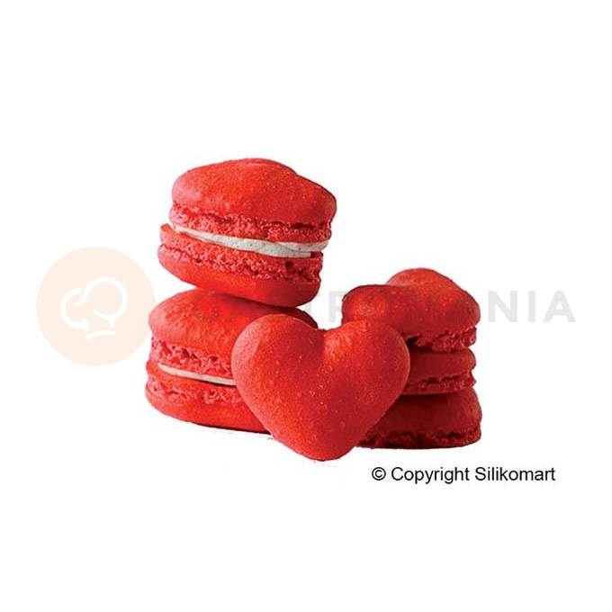 Silikonová podložka s vyznačenými srdíčky, 30x40 cm | SILIKOMART, Heart Macarons