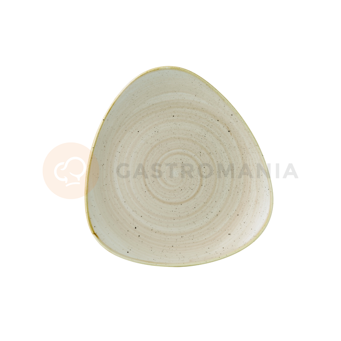 Talíř ve tvaru trojúhelníku, béžový, ručně zdobený 19,2 cm | CHURCHILL, Stonecast Nutmeg Cream