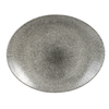 Porcelanowy talerz owalny 31,7 x 25,5 cm | CHURCHILL, Raku Quartz Black