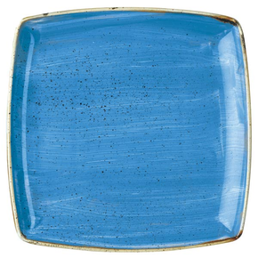 Hranatý talíř světle modrý, ručně zdobený 26,8 x 26,8 cm | CHURCHILL, Stonecast Cornflower Blue