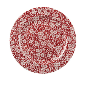Mělký talíř zdobený bílými květy 30,5 cm, červeno-hnědý | CHURCHILL, Vintage Prints