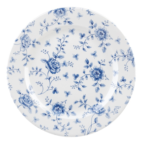 Mělký talíř zdobený modrými květy 210 cm, bíý | CHURCHILL, Vintage Prints