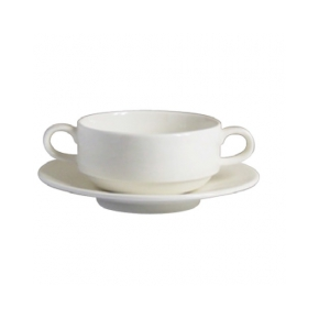 Porcelánová miska na polévku stohovatelná 280 ml | AMBITION, Simple