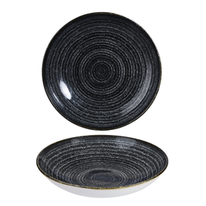 Porcelánový hluboký talíř coupe, grafitový 24,8 cm | CHURCHILL, Homespun Style Charcoal Black