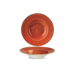 Porcelánový hluboký talíř s širokým okrajem 24 cm | CHURCHILL, Stonecast Spiced Orange