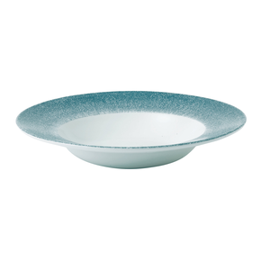 Porcelánový hluboký talíř s širokým okrajem 468 ml | CHURCHILL, Raku Topaz Blue