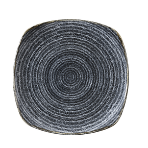 Porcelánový hranatý talíř, grafitový 25,5 x 25,5 cm | CHURCHILL, Homespun Style Charcoal Black