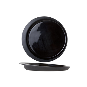 Porcelánový mělký talíř, černý, 30 cm | ARIANE, Luna