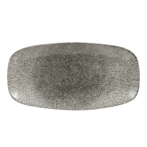 Porcelánový obdélný talíř 26,9 x 12,7 cm | CHURCHILL, Raku Quartz Black