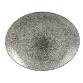 Porcelánový oválný talíř 27 x 22,9 cm | CHURCHILL, Raku Quartz Black