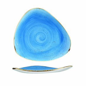 Talíř ve tvaru trojúhelníku, světle modrý, ručně zdobený 26,5 cm | CHURCHILL, Stonecast Cornflower Blue