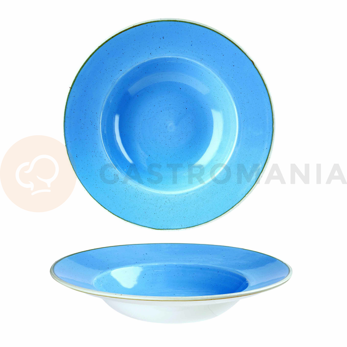 Hluboký talíř světle modrý s širokým okrajem 24 cm | CHURCHILL, Stonecast Cornflower Blue