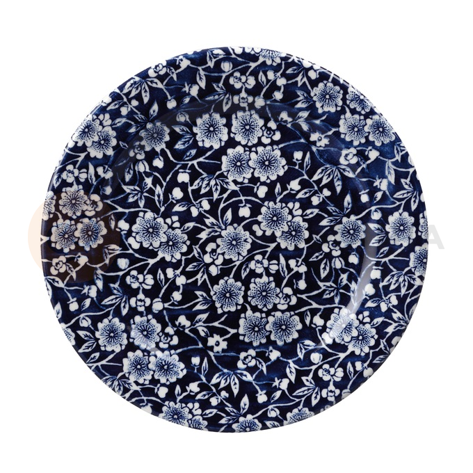 Mělký talíř zdobený bílými květy 27,6 cm, tmavě modrý | CHURCHILL, Vintage Prints
