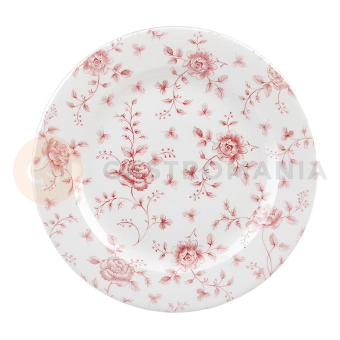 Mělký talíř zdobený hnědými květy 27,6 cm, bílý | CHURCHILL, Vintage Prints