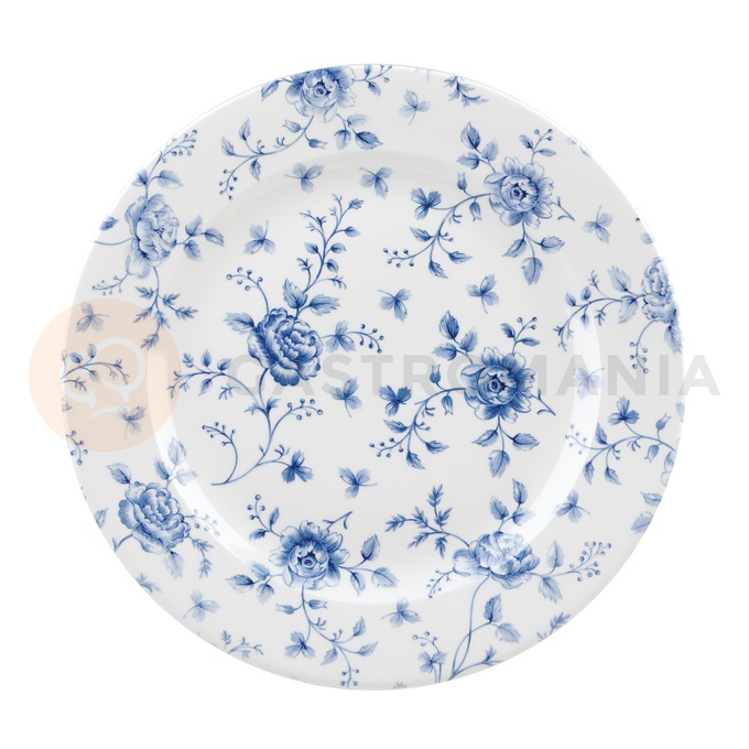 Mělký talíř zdobený modrými květy 27,6 cm, bílý | CHURCHILL, Vintage Prints