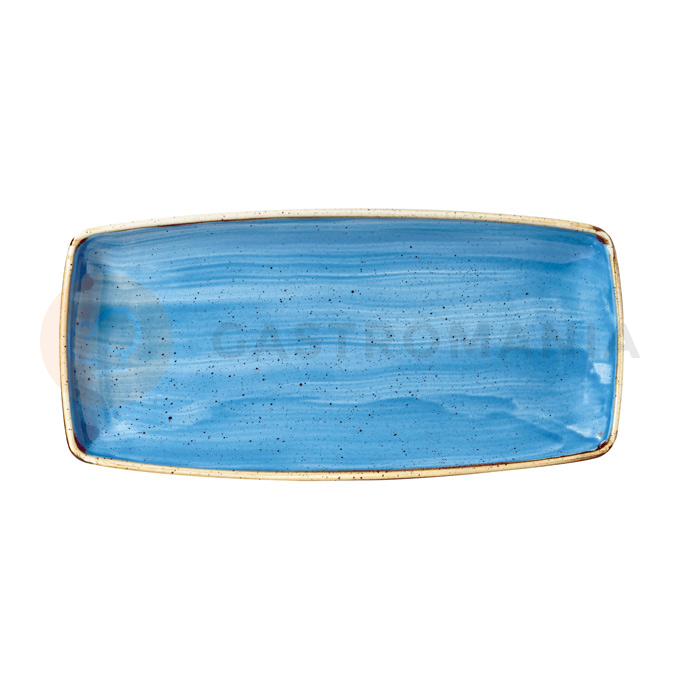 Obdélný servírovací talíř, světle modrý, ručně zdobený 29,5 cm x 15 cm | CHURCHILL, Stonecast Cornflower Blue