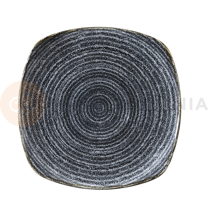 Porcelánový hranatý talíř, grafitový 25,5 x 25,5 cm | CHURCHILL, Homespun Style Charcoal Black